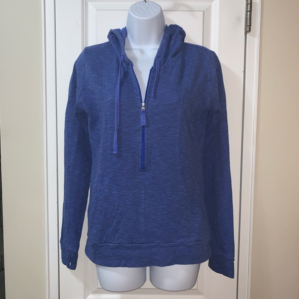 Lucy blue quarter zip hoodie cotton XS runs big